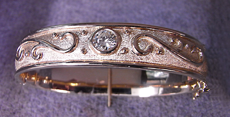 close up photo of a bracelet or bangle